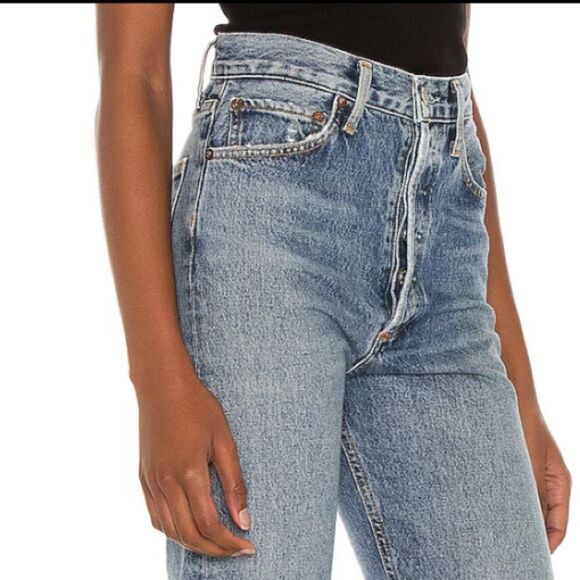 AGOLDE 28 Medium Vintage 90’s Mid Rise Loose Backdrop Denim Distressed Jeans - Picture 6 of 7